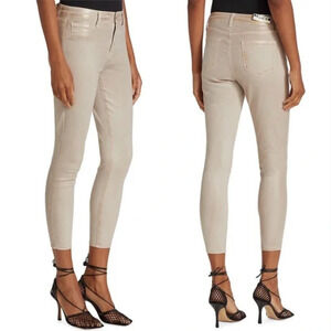 L’agence NWOT Biscuit Gold Glitter Coated High Rise Margot Skinny Jeans